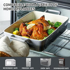 KOOV Bakeware Set, Ceramic Baking Dish, Rectangular Baking Pans for Cooking, Cake Dinner, Kitchen, Banquet and Daily Use, 12 x 8.5 Inches, 3-Piece (Gradient Gray)
