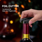 Electric Wine Opener Set, Roter Mond Automatic Wine Bottle Opener with Charging Base, 7-in-1 Wine Present with Wine Aerator Pourer Electric Vacuum Pump with 2 Stoppers Wine Foil Cutter for Home Party