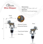 Cheers Moose Metal Wine Stopper - Reusable Wine Tools and Accessories Bottle Stopper, Wildlife Wine Bottle Stopper, Airtight Leakproof Wine Topper Sealer Cork Plug, Decorative Wine Bottle Stopper Gift