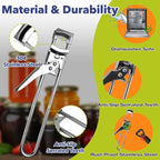 3-Pack Adjustable Stainless Steel Jar Opener - Multifunctional Jar Opener for Weak Hands, Seniors with Arthritis - Includes Keychain Opener - Opens Jars, Bottles, Containers Easily，Kitchen Accessories