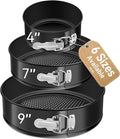 USLAI Springform Pan, 4+7+9 Inch Nonstick Cheesecake Pan with Removable Bottom, Easy to Clean, Ideal for Baking Cakes, Pies and Quiches - Set of 3