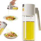 Olive Oil Spray Bottle Dispenser, 2-in-1 Glass Material Kitchen Cooking Oil Sprayer, 20.3 oz/600 ml Cooking Spray, Glass Spray Bottle with Tipper, Food Grade Spray for Kitchen, Salad, Frying, Barbecue