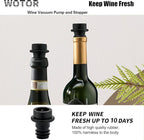 WOTOR Wine Stoppers Vacuum, Silicone Wine Saver & Preserver, Reusable Bottle Sealer, Keep Fresh (Black, 12 Pieces)