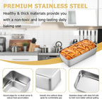 TeamFar Loaf Pan, 9¼” × 5” Bread Loaf Pan Meatloaf Pan Stainless Steel for Baking Bread Cake Toast, Healthy & Durable, Dishwasher Safe & Easy Clean