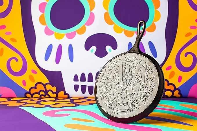 Xolo Sugar Skull Cast Iron Griddle