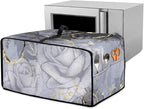 Marble Rose Flower Print Toaster Oven Cover, Stain-Resistant Air Fryer Cover with Storage Pocket, Kitchen Decorative Oven Protector, Black Grey Gold, (Medium-16.1*19.71*10 inches)