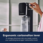 SodaStream Art Sparkling Water Maker Bundle in Black, with 3-Pack CO2 and Carbonating Bottle