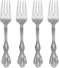 Oneida Silverware Set, Michelangelo Fine Flatware 4-Piece Salad Forks Set, Service For 4, 18/10 Stainless Steel, Mirror Finish, Dishwasher Safe, Home And Kitchen Utensils (Silver, 4 Piece)