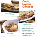 eat2explore Cooking Kits for Kids 14 Pcs – Interactive & Educational Kids Cooking Sets Real for Ages 5 and Up,3 Recipe Cards & Global Ingredients – Perfect for Families and Homeschooling (UK Edition)