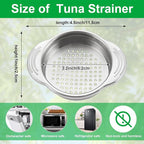 2 Pcs Stainless Steel Strainer, Metal Sieve Can Drainer, Food Grade Dishwasher Safe Tuna Press Oil Drainer Filter Colander for Kitchen Canned Beans Vegetables
