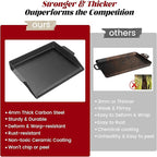 Griddle for Gas Grill, 23" X 16" Universal Cast Iron Griddle Insert for Weber Nexgrill Gas Stove Flat Top Charcoal Electric Grill Plate Outdoor Cooking Pan Camping Teppanyaki BBQ Accessory