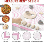 Non-stick Silicone Pastry Mat, Silicone Baking Mat with Measurements, Kitchen Counter Mat, Dough Rolling Mat, Oven Liner, Fondant Mat, Pie Crust Mat Silicone Bread Mat