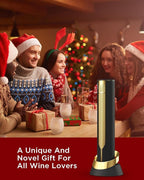 Rechargeable Electric Wine Opener with Charging Base & Foil Cutter, Automatic Corkscrew for 60 Bottles, Luxury Christmas White Elephant Gift for Wine Lovers Women Men - Gold & Black
