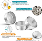 P&P CHEF 5 Inch Cake Pan Set of 2, Stainless Steel Round Baking Layer Cake Pans, Non Toxic & Healthy, Leak-proof & Easy Clean, Mirror Finish & Easy Releasing, Oven & Dishwasher Safe
