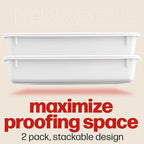Hans Grill Pizza Dough Proofing Box - Pack of 2 Stackable BPA-Free Trays with Covers - Perfect as a Bread Proofing Box and Dough Container - Premium Quality Pizza Storage Container (2 Pack Large)