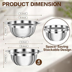 Colander, Strainer Bowl, Stainless Steel Colander, Rice Washing Bowl, Pasta Strainer & Vegetable Washer, Kitchen Strainer with Mixing Bowl for Draining, Food Prep, Dishwasher Safe, 4QT