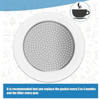 6 Pieces Moka Pot Replacement Cup Gasket with 2 Pcs Stainless Filter Silicone Moka Express Replacement Seals Funnel Kits Compatible Espresso Coffee Maker Parts(6-cup)