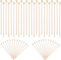 50 Pack Wooden Rock Candy Sticks with Ball Tips- 6 Inch Natural Wood Cake Pop & Drink Stirrer Sticks, Wood Swizzles Sticks for Chocolate Dipping & Coffee(15cm, Round Ball Head, Bulk)