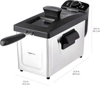 Amazon Basics 3.2-Qt (3.0L) Electric Deep Fryer with Adjustable Temperature Control, Easy Draining Basket, Viewing Window, Fast-Heating 1500W, Stainless Steel Exterior, Black & Silver