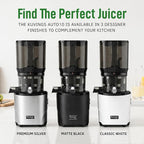 Kuvings AUTO10 Cold Press Juicer Machine – Self-Feeding for Hands-Free Use – Easy to Clean, Quiet 240W Motor, 100 oz Large Masticating Juicer – Designed for Silky Juice with Low Pulp – Silver