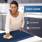 KitchenClouds Kitchen Mat Cushioned Anti Fatigue Rug 17.3"x28" Water Resistant Non Slip Standing Desk Mat Comfort Floor Mats for Kitchen House Sink Office (Blue)