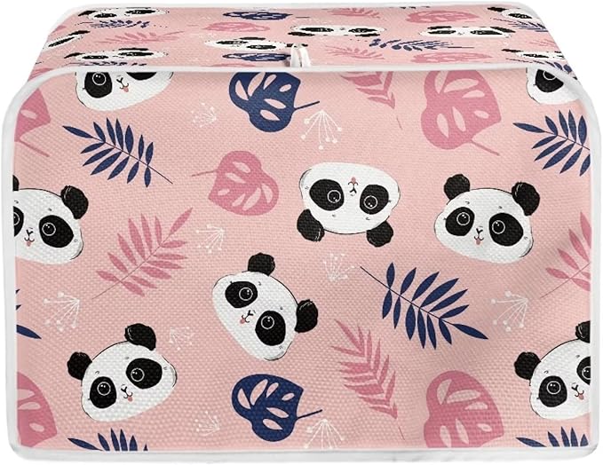 JEOCODY Toaster Cover 2 Slice Pink Panda Print Small Appliance Toaster Cover for Kitchen Keep Toaster Free From Dust And Fingerprint Machine Washable