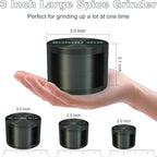 Grinder, Large 3.0” Aluminum Spice Grinder Metallic Black