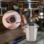 Coffee Dosing Cup 54mm, Espresso Coffee Dosing Cup, Stainless Steel Dosing Cup Compatible with All 58mm Portafilter,Coffee Powder Cup, Coffee Powder Feeder (1, Silver, 54mm)