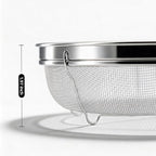 Fine Mesh Strainer for Kitchen, Stainless Steel Colander Bowl for Pasta, Rice, Fruit, Metal Net Baskets with Resting Base - Strain, Drain, Rinse (Diameter 7.48 inch)