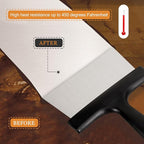 Grill Scraper 6.4 Inch Stainless Steel Griddle Scraper with Plastic Handle Versatile Food Scraper Tool for Flat Top Teppanyaki BBQ Blackstone Griddle Accessories