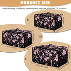 Hummingbird Cherry Blossom Print Toaster Oven Cover, Heat-Resistant Toaster Cover Dust-Proof Microwave Oven Protector, Protections for Kitchen, Black, (Small-14.5*18.46*9 inches)