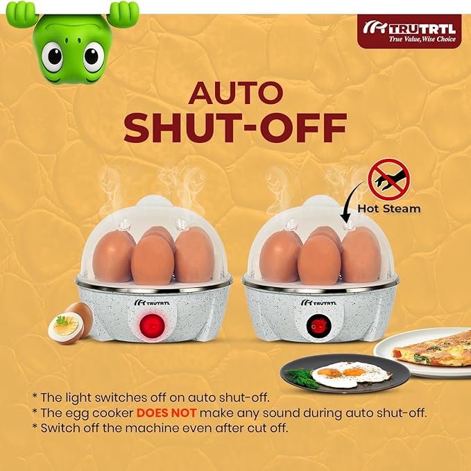 Electric Egg Cooker | Boils upto 7 eggs | Poacher | Omelet maker | Vegetable steamer, dumpling & More | Marble