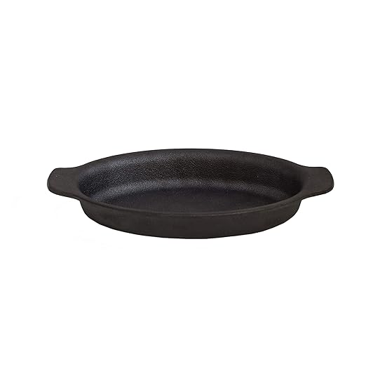 Browne Foodservice THERMALLOY Cast Iron Oval Au Gratin 5 Inch x 12.7 cm Preseasoned