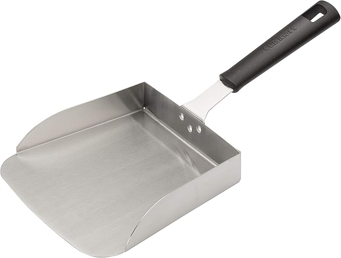 Cuisinart Griddle Food Mover - Extra-Large Stainless Steel Spatula for Rice,Vegetables and More,Perfect BBQ Tool,Cookouts,and Griddles,Large Scooper,5-cup Capacity Food Scoop,(Pack of 6)