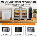 Toaster Oven Replacement Parts - 3 IN 1 Tray Basket Rack Kit Compatible with Gourmia GTF7655 GTF7460 GTF7465 Digital Air Fryer Toaster Oven | French Door 1700W 24L 17 Cooking Presets