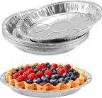 9 Inch Pie Pans Disposable (12 Pack) - Heavy-Duty Aluminum Foil Pie Tins, Standard Baking Tin Plates for Pies, Quiches, Desserts, Oven Safe & Easy Cleanup