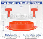 Chicken Shredder Tool Twist: 2026 Pro Food-Grade Visible Meat Shredder with Strong Anti-Slip Base, Ergonomic Handle, Chicken Breast Shredder, Suitable for Pork Beef Chicken (Orange)