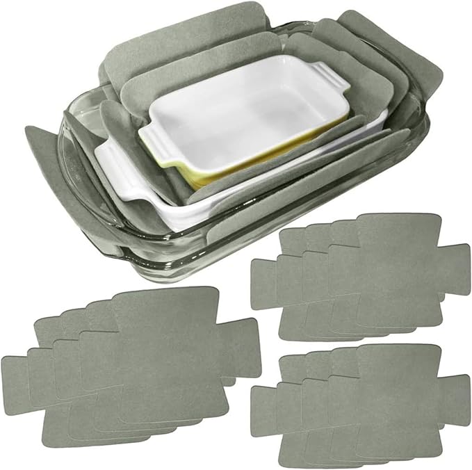 Evelots Bakeware/Cookware Scratch Protectors-Pots/Pan/Dish Dividers-Set of 12 - Two Large Sizes-Extra Thick Felt - Prevent Chips and Cracks When Stacking
