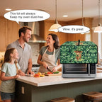 Highland Cow Four Leaf Clover Print Toaster Oven Cover Microwave Cover for Kitchen Countertop Appliance Dust Protector Decorative Oven Accessories for St. Patrick's Day Decor, Green, L