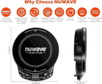 Nuwave Precision Induction Cooktop, 10.25” Shatter-Proof Ceramic Glass, 6.5” Heating Coil, 45 Temps from 100°F to 500°F, 3 Wattage Settings 600, 900 & 1300 Watts
