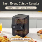 Elite Gourmet Dual Stacked Air Fryer, 10.5 Qt Total Capacity, PFAS-Free Nonstick Baskets, Sync Cook & Sync Finish, 10 Presets, 1700W, Black