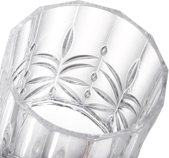 Eorbow 6 Pack Plastic Water Tumblers, 14 OZ Unbreakable Acrylic Whiskey Drinking Glasses, BPA-Free Clear Wine Cup, Shatterproof Drinkware Barware for Juice, Cocktail