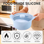 Microwave Vegetable Steamer, Silicone Microwave Cooker Basket for Broccoli, Rice, Eggs & Baby Food, Double Layer Design, Healthy Low Carb Cooking, Dishwasher Safe