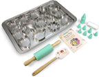 Handstand Kitchen Spring Fling 30-piece Real Cookie Baking Set with Recipes for Kids