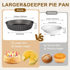 2 Pack 10 Inch Pie Pan with Removable Bottom – Deep Dish Quiche Tart Pan, Nonstick Fluted Pie Dish for Baking Apple Pot Pies, Cheesecake & Desserts, Suitable for baking enthusiasts