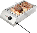 Electric Grill Griddle, Commercial Electric Indoor BBQ Grill with Temperature Control to 572°F, Removable Grill and Griddle Plates, Portable Stainless Steel Barbecue Oven Grill