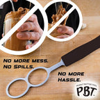 PBT - Peanut Butter Mixer, Stainless Steel Stirring Tool for Natural Peanut Butter, Dough, Yogurt, Sauces, and More - Fits Any Container Size, Less Mess, Dishwasher Safe (BLACK)