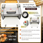 Commercial Baguette Shaper Machine 50g-1200g Adjustable Dough Roller for French Bread, 1800pcs/hr High-Capacity Bread Molder with Wool Belt, Bakery Equipment 110V