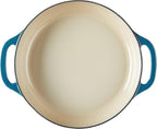 Lodge Essential Enamel Braiser - Refrigerator- & Oven-Safe up to 500° F - Heat-Retaining, Induction-Safe & PFAS-Free Enamel Cookware - 3.5 Quart, Cornflower Blue