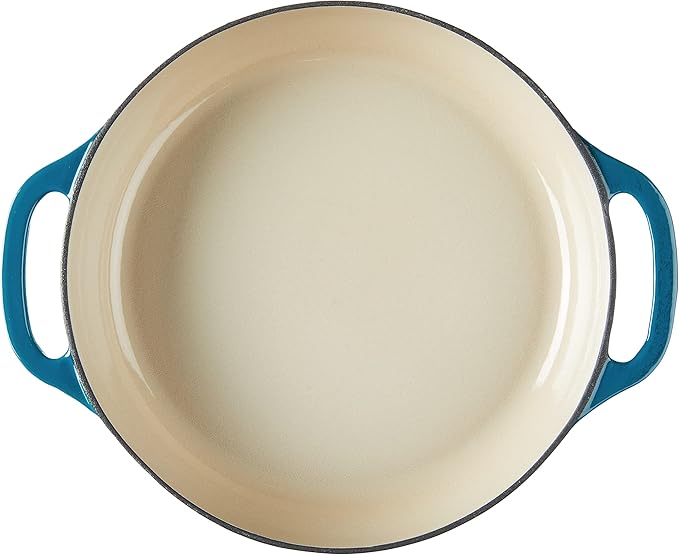 Lodge Essential Enamel Braiser - Refrigerator- & Oven-Safe up to 500° F - Heat-Retaining, Induction-Safe & PFAS-Free Enamel Cookware - 3.5 Quart, Cornflower Blue